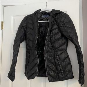 Saks Fifth Avenue thin black puffer coat